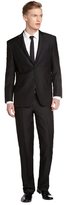 Thumbnail for your product : Saint Laurent black textured super 120s wool 2 Button Suit With Flat Front Pants