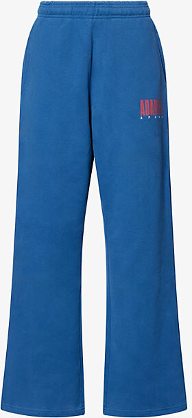 Adanola Womens College Blue Sport Horizon Straight-Leg Cotton-Jersey Jogging Bottoms S