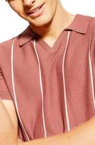Thumbnail for your product : Topman Stripe Johnny Collar Polo Sweater