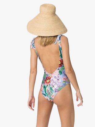Zimmermann Deep V-neck floral swimsuit