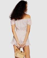 Thumbnail for your product : Topshop Gingham Bardot Playsuit