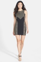 Thumbnail for your product : BCBGMAXAZRIA Embellished & Embroidered Ponte Knit Sheath Dress