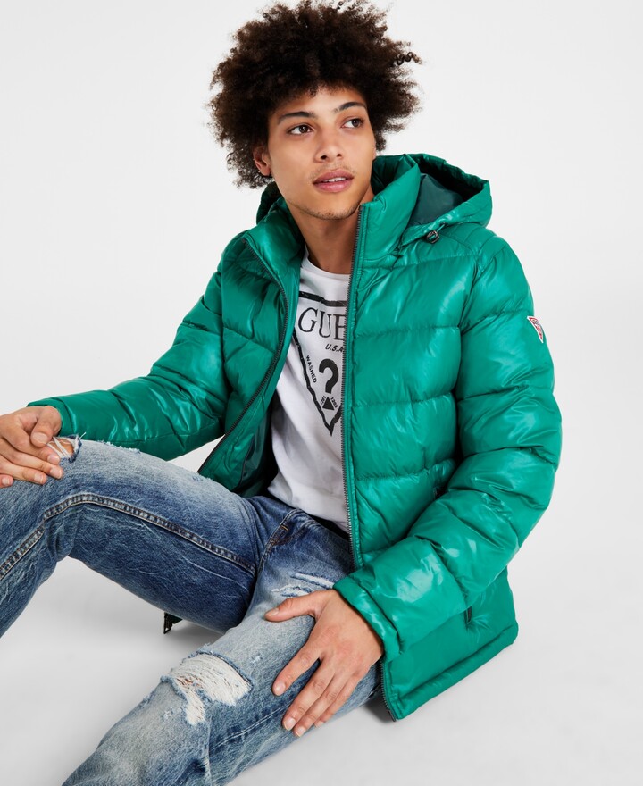 GUESS Men's Hooded Puffer Coat - ShopStyle Jackets