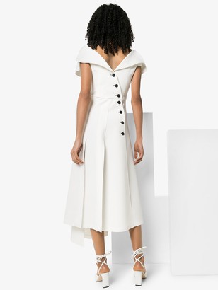 A.W.A.K.E. Mode Off-The-Shoulder Asymmetric Midi Dress
