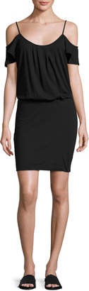 Soft Joie Tahlia Cold-Shoulder Jersey Mini Dress, Black