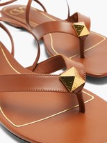Thumbnail for your product : Valentino Garavani Roman Stud Wraparound Leather Sandals - Tan
