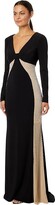 Thumbnail for your product : Xscape Evenings Long Sleeve Ity with Caviar Beads (Black/Nude/Silver) Women's Clothing