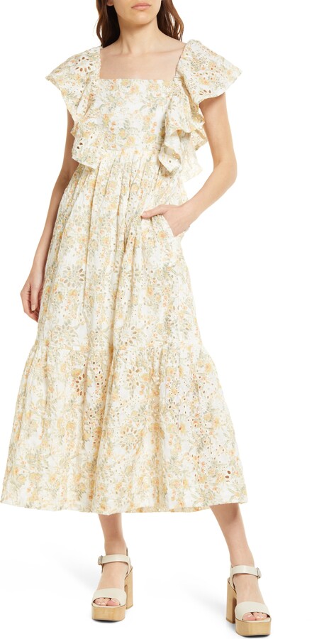 Opposites Floral Eyelet Dress