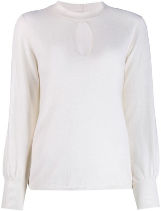 Allude Teardrop Detail Knitted Top