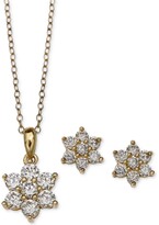 Thumbnail for your product : Giani Bernini Cubic Zirconia Flower Pendant Necklace and Stud Earrings Set in 18k Gold-Plated Sterling Silver and Sterling Silver, Created for Macy's