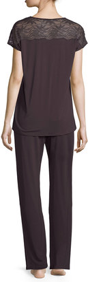 Hanro Greta Jersey Pajama Set, Brown
