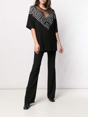 Versace sheer embellished blouse