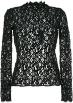Helmut Lang - crochet sheer blouse - women - coton/Polyamide/Spandex/Elasthanne - XS/S