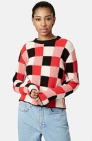 Thumbnail for your product : Topshop Crochet Check Sweater