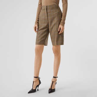 Burberry Pocket Detail Prince of Wales Check Wool Shorts
