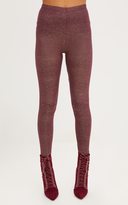 Thumbnail for your product : PrettyLittleThing Burgundy Foil Speckle Leggings