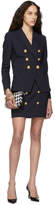 Thumbnail for your product : Balmain Navy Wool Double-Breasted Miniskirt