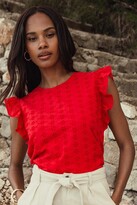 Thumbnail for your product : Threadbare 'Banana' Cotton Broderie Frill Sleeve Blouse