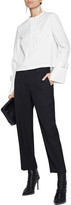Thumbnail for your product : Proenza Schouler Cropped Buckle-detailed Stretch Cotton-poplin Blouse