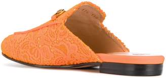 Gucci Orange Princetown Lace Mules