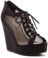 Thumbnail for your product : Rob-ert Realplay Robert Peep Toe Mesh Lace-Up Wedge