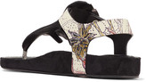 Thumbnail for your product : Isabel Marant Leakey Ruffled Printed Leather Sandals - Ecru