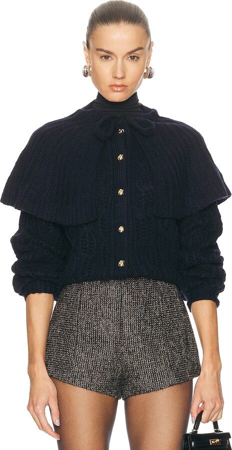 Frame Cape Sweater in Navy