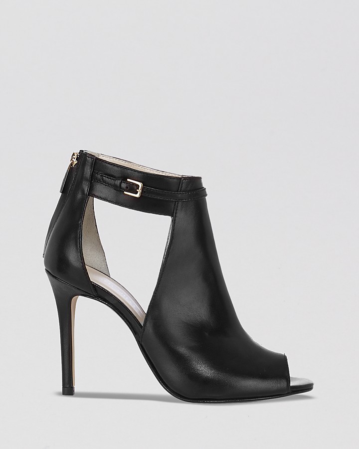 open toe cutout booties