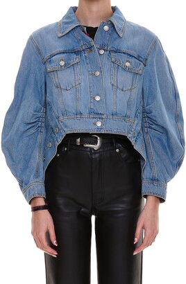 cropped cut denim jacket