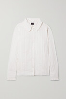 Thumbnail for your product : ELSE Jasmine Ruffled Striped Cotton-blend Shirt - White
