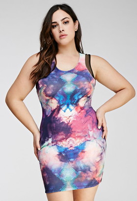 Forever 21 FOREVER 21+ Plus Size Abstract Patterned Bodycon Dress