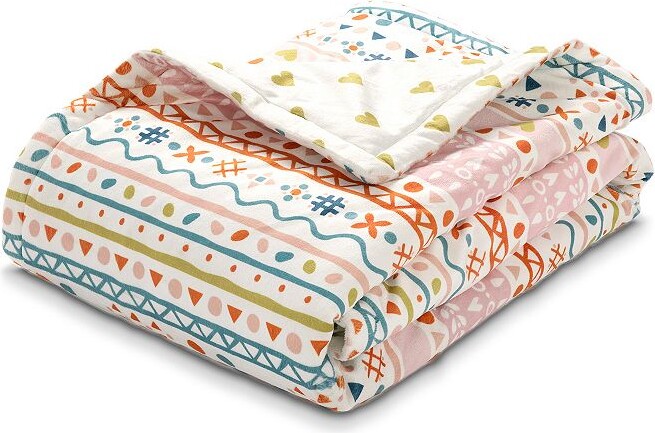 Lush Decor Boho Metallic Hearts Reversible Oversized Throw Blanket