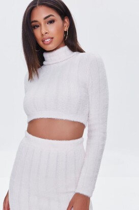 Forever 21 Fuzzy Crop Top & Mini Skirt Set