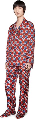 GUCCI 2022-23FW Silk Geometric G print pajama set (663490 ZLP98 7121,  663490ZLP986019)
