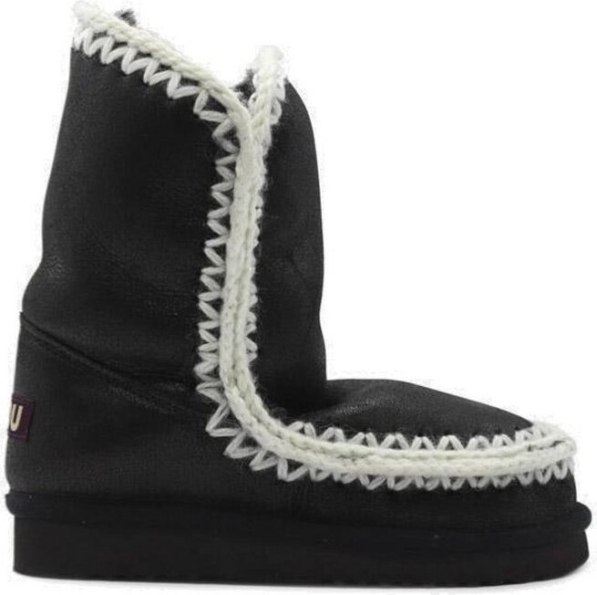 Mou Eskimo Contrast-Stitched Wedge Ankle Boots