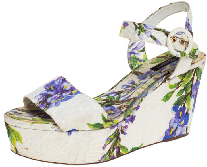 Floral Wedge Sandals | Shop the world's largest collection of fashion |  ShopStyle UK