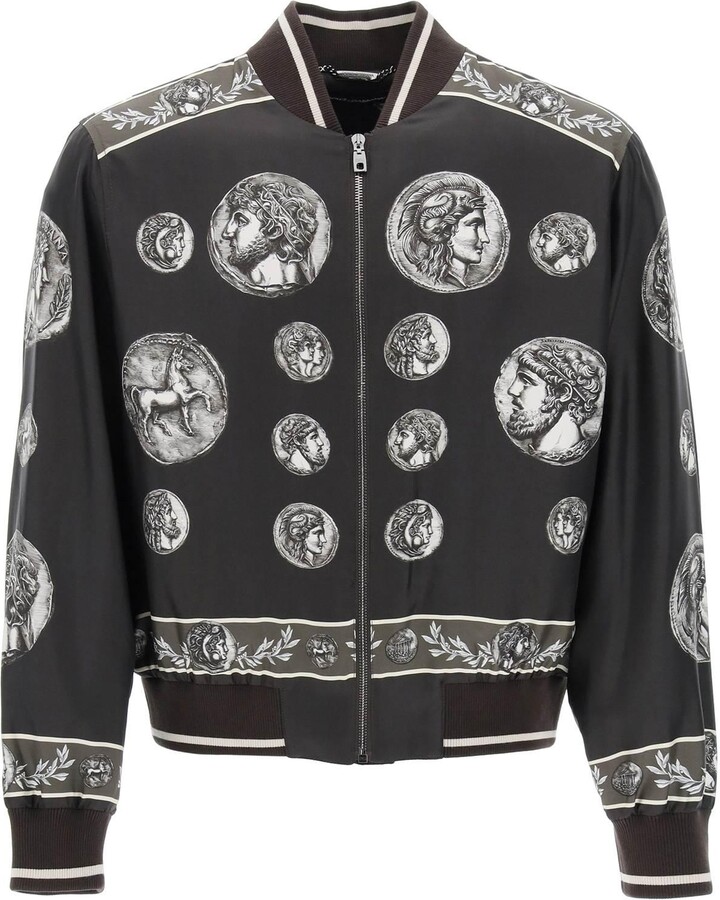 Dolce & Gabbana Silk bomber jacket with pattern ShopStyle