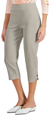 JM Collection Lattice-Hem Capri Pants, Created for Macy's