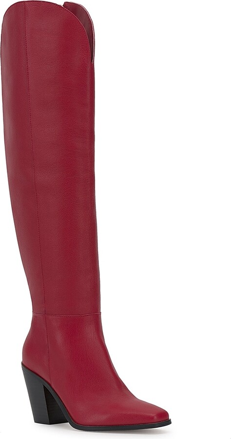 Red Suede Over Knee Boot | ShopStyle