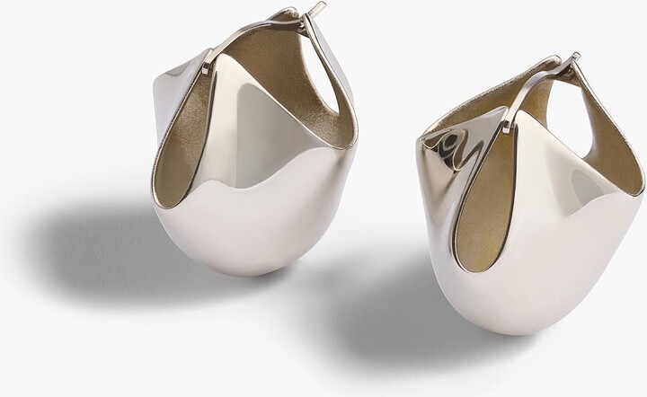 Medium Lotus Earrings in Silver