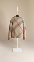 Thumbnail for your product : Burberry Check V-neck Wool Cashmere Cardigan
