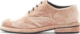 Thumbnail for your product : Amélie Pichard Pink Crushed Velvet Coco Oxfords