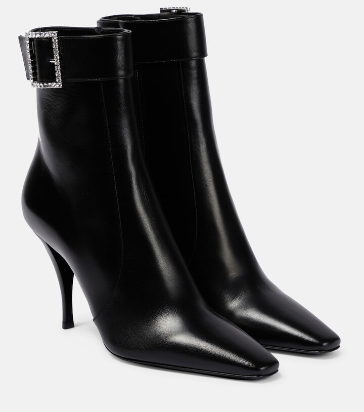 Saint Laurent Jill 90 embellished leather ankle boots