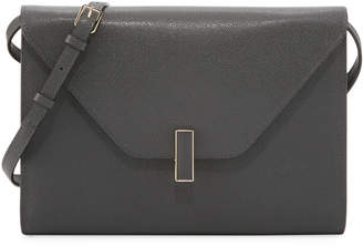 Valextra Iside Leather Tablet Shoulder Bag, Dark Gray