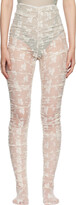Thumbnail for your product : yuhan wang SSENSE Exclusive Off-White Lace Tights