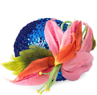 Gucci Sequin Knit Cap w/ Floral Applique