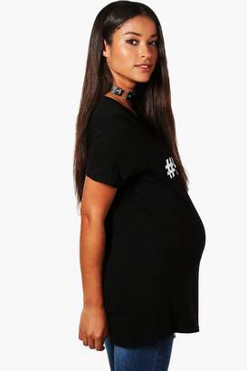 boohoo Maternity Preggers Slogan T-Shirt