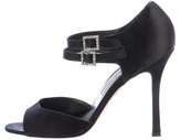 Thumbnail for your product : Manolo Blahnik Satin Mary Jane Sandals