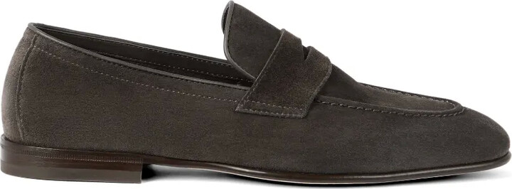 Brunello Cucinelli Suede Soft Penny Loafers