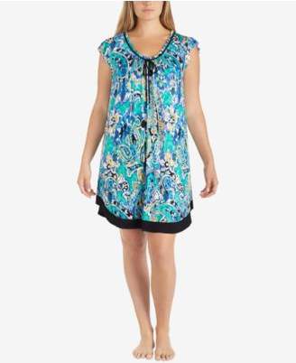 Ellen Tracy Plus Size Printed Pleated Chemise